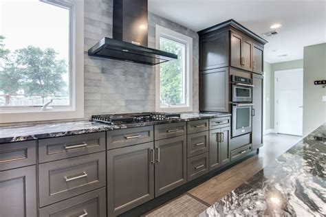 black stainless steel fog gray cabinets|black stainless steel kitchen cabinets.